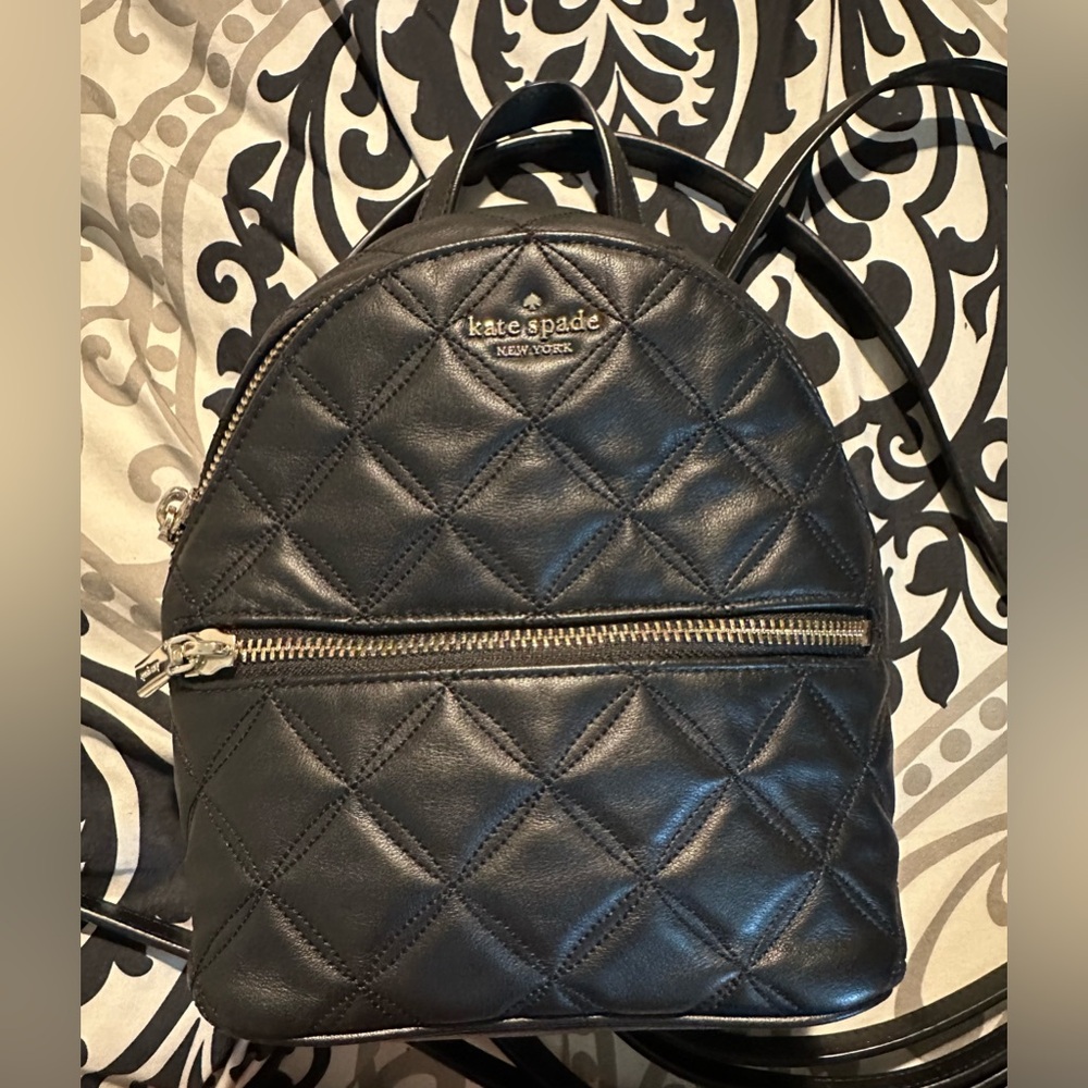 KATE SPADE Black Natalia Mini Leather Backpack